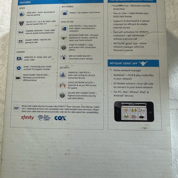 NETGEAR N300 Black Modem Router Combo - Picture 6 of 7